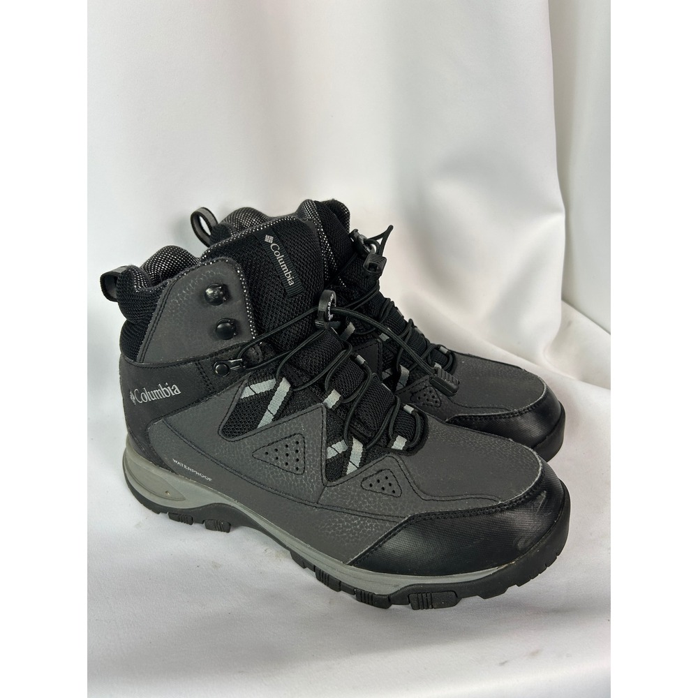Columbia Black Grey Waterproof Hiking Boots Gorpcore Trail Mens 8